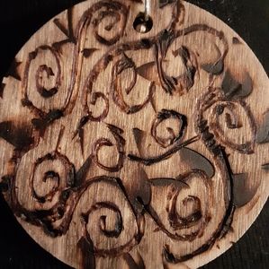 Handmade wood earrings, boho , hippie